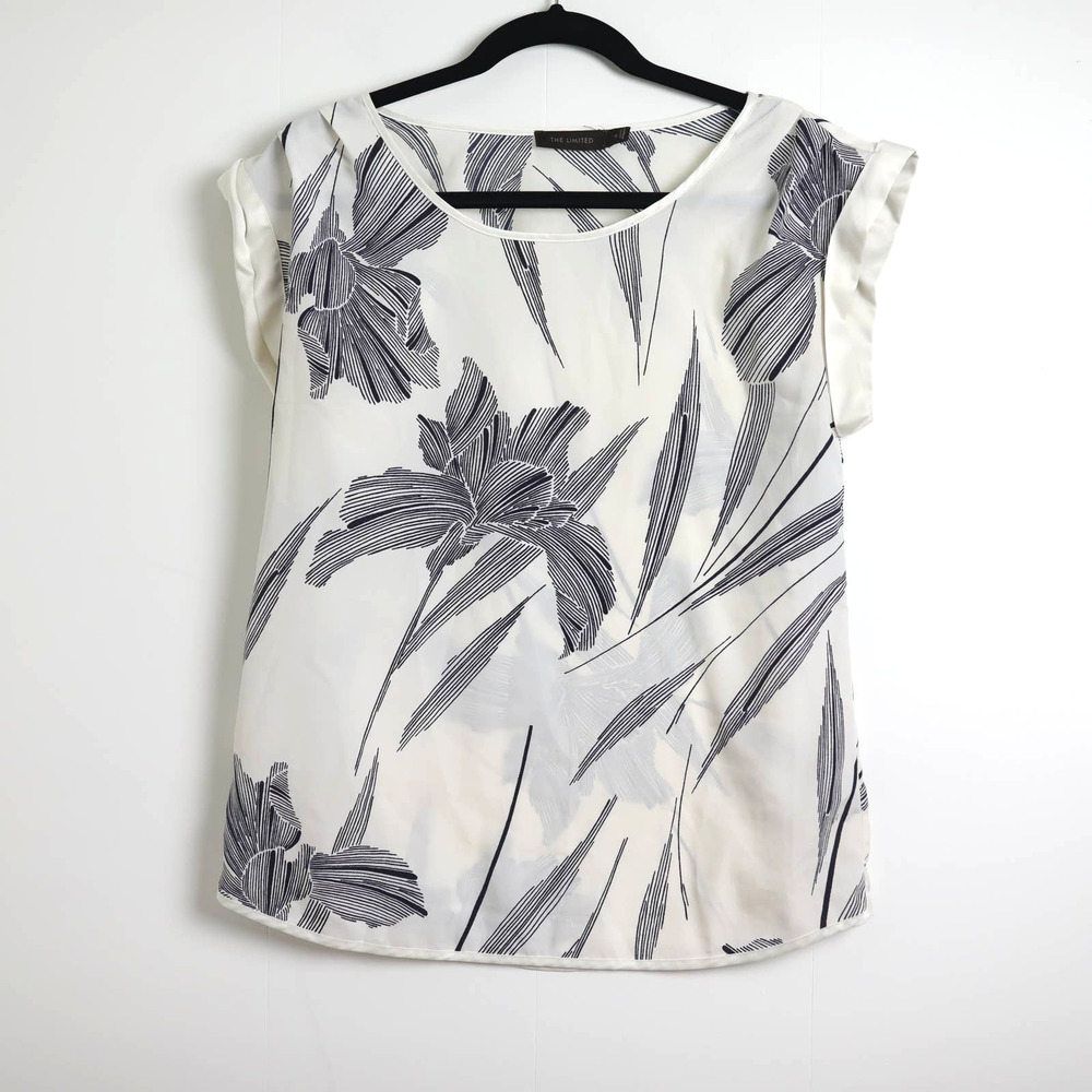 The Limited Blue White Floral Blouse Size Small